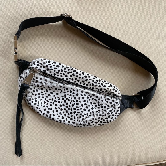 Aimee Kestenberg Handbags - bum bag waist bag b&w fur speckles fanny pack